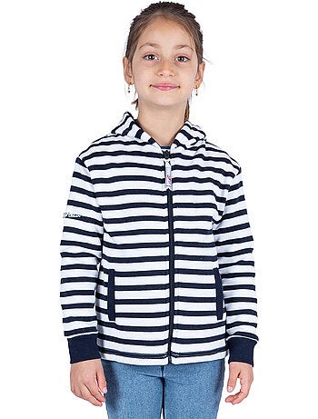 Veste zippée enfant en molleton chaud 'Breizh Océan', Veste garçon ou fille en coton