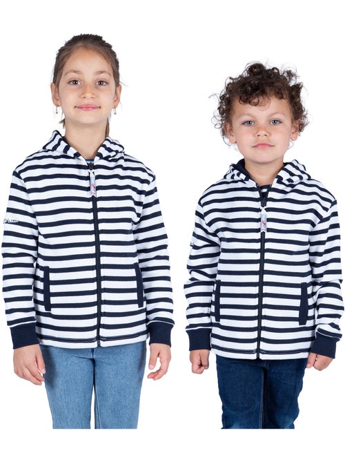 Veste zippée enfant en molleton chaud 'Breizh Océan', Veste garçon ou fille en coton - Kiabi