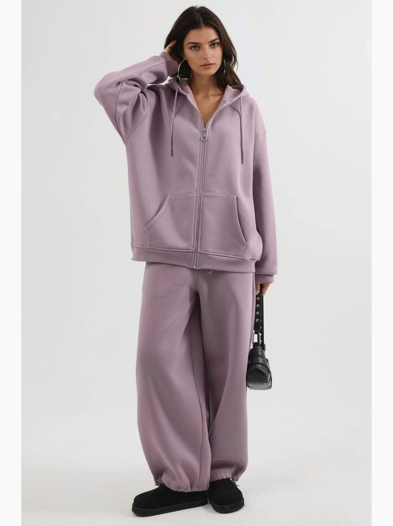 Veste zippée oversize à capuche busem Lavande - Kiabi
