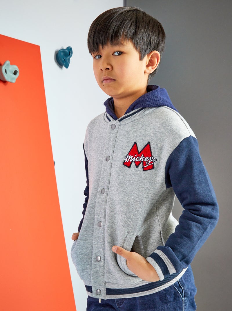 Vestje in baseballstijl 'Mickey' GRIJS - Kiabi