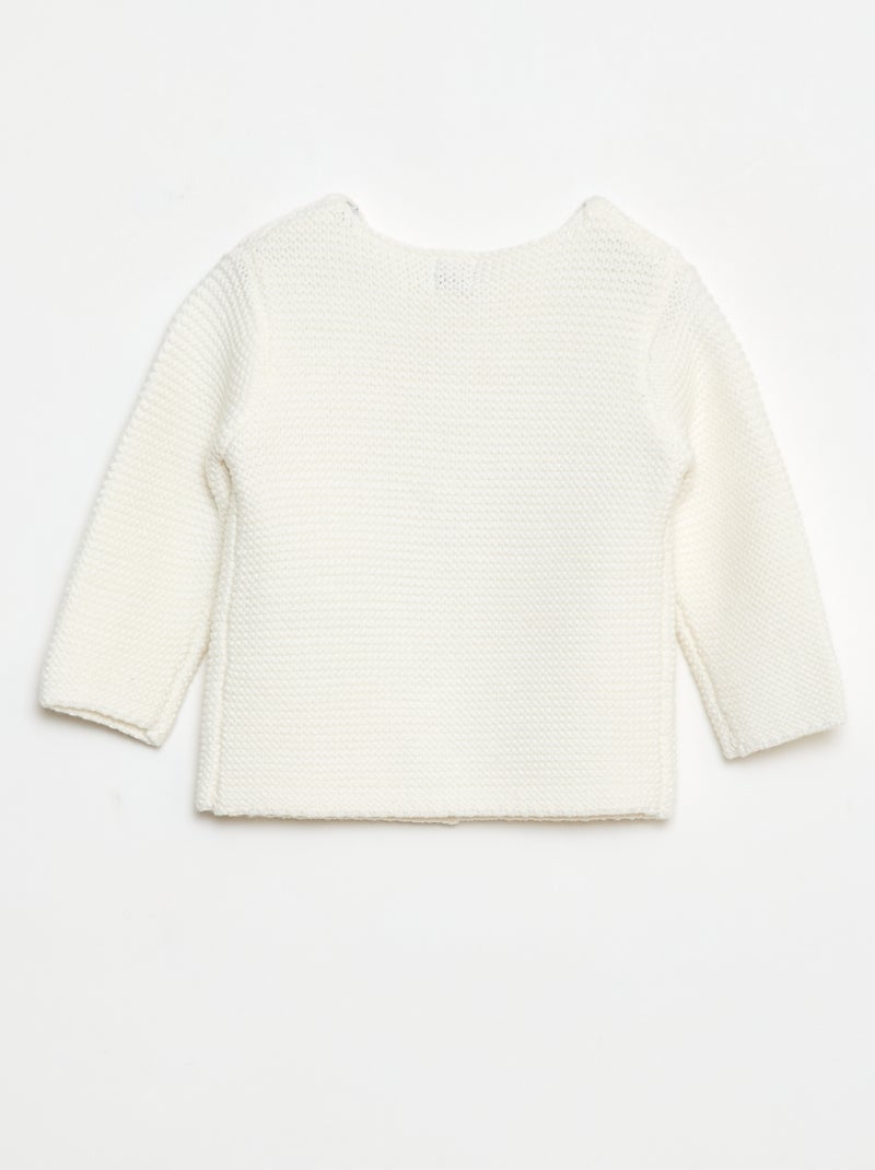 Vestje in eenvoudige ribbelsteek Wit - Kiabi