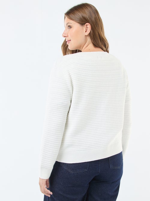 Vestje met wafeltextuur en goudkleurige knopen - Kiabi