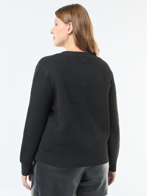 Vestje met wafeltextuur en goudkleurige knopen - Kiabi