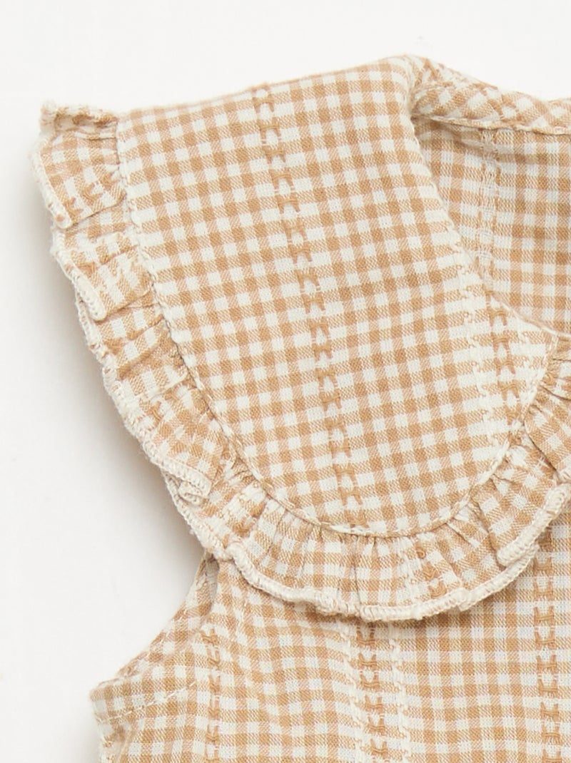 Vichy 2-delige set: blouse en broek Bruin - Kiabi
