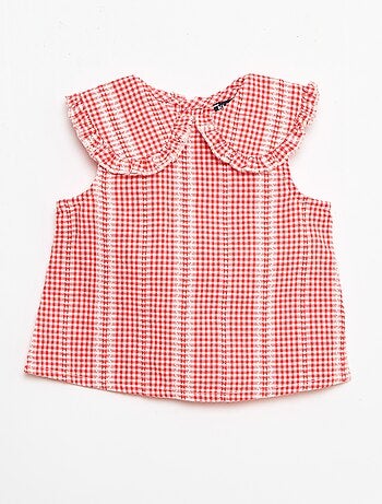 Vichy 2-delige set: blouse en broek