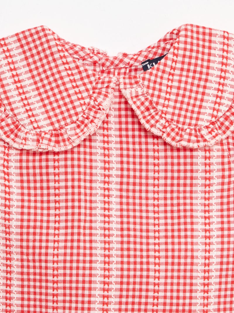 Vichy 2-delige set: blouse en broek Rood - Kiabi