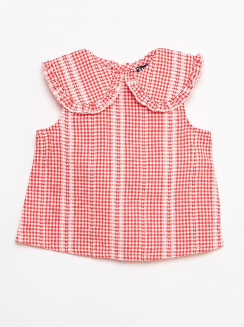 Vichy 2-delige set: blouse en broek - Kiabi