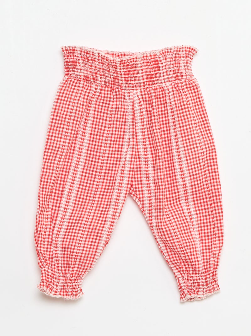 Vichy 2-delige set: blouse en broek Rood - Kiabi