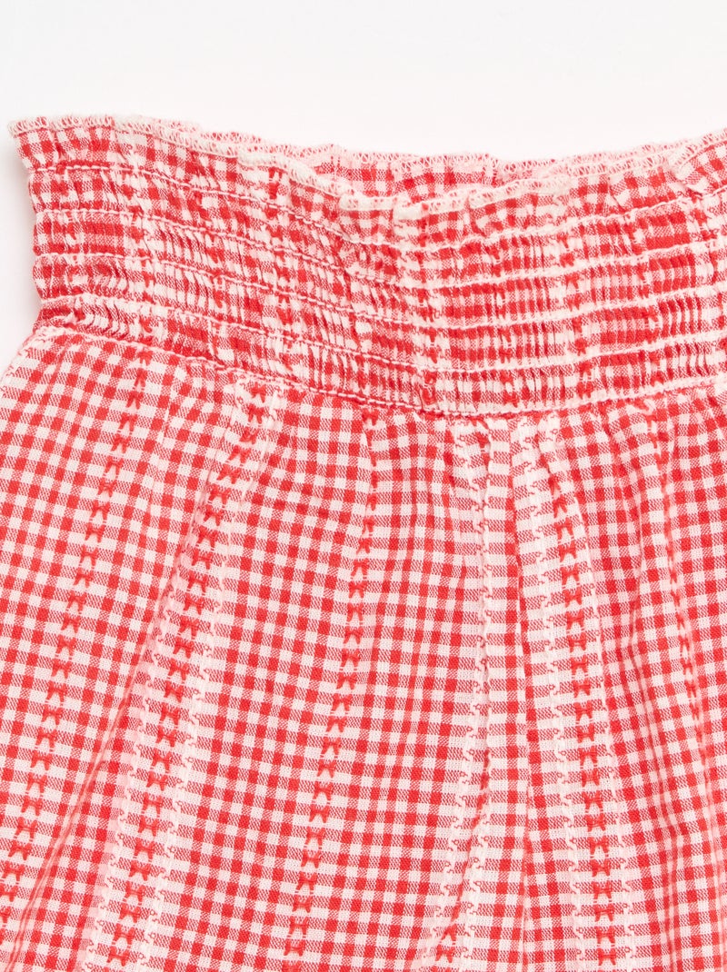 Vichy 2-delige set: blouse en broek Rood - Kiabi