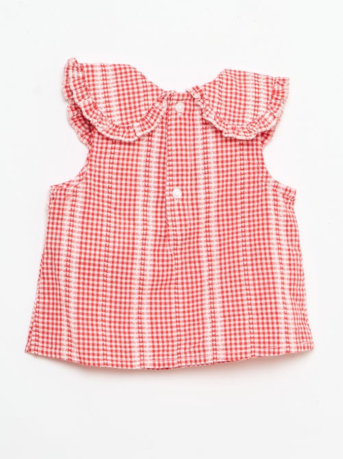 Vichy 2-delige set: blouse en broek - Kiabi