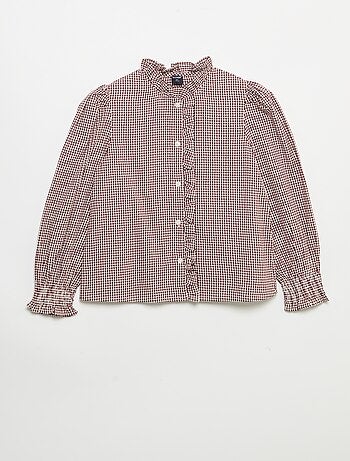 Vichy blouse met ruches