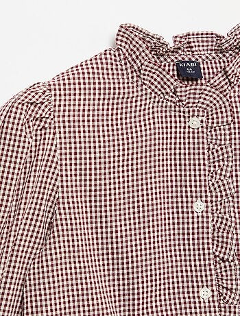 Vichy blouse met ruches
