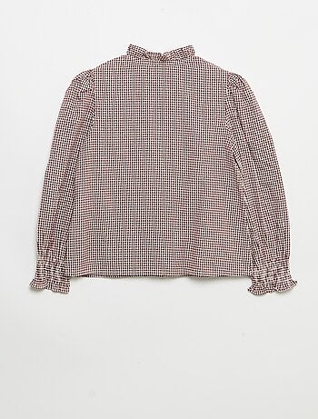 Vichy blouse met ruches