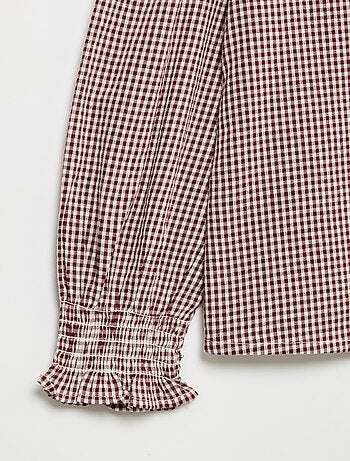 Vichy blouse met ruches