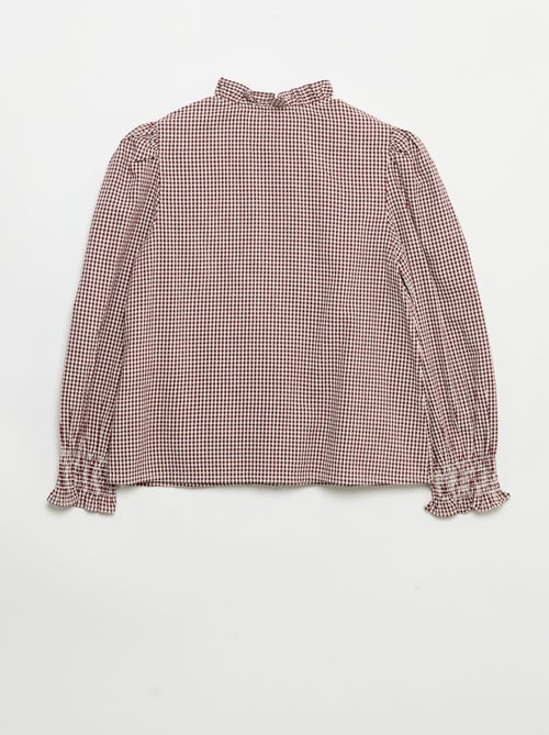 Vichy blouse met ruches - Kiabi