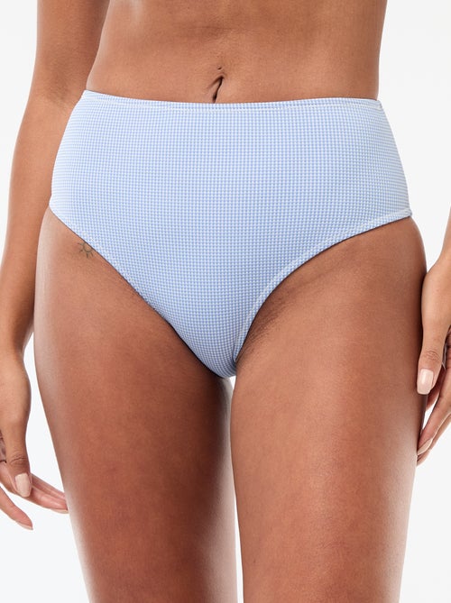 Vichyprint badslip met hoge taille - Kiabi