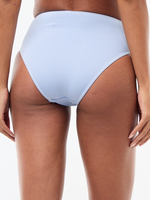Vichyprint badslip met hoge taille - Kiabi