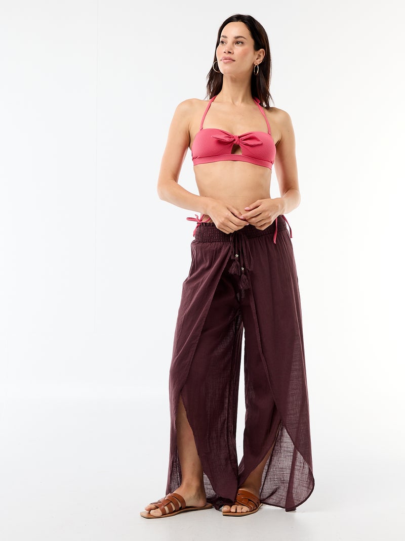 Vichyprint bandeau badpak Rood - Kiabi