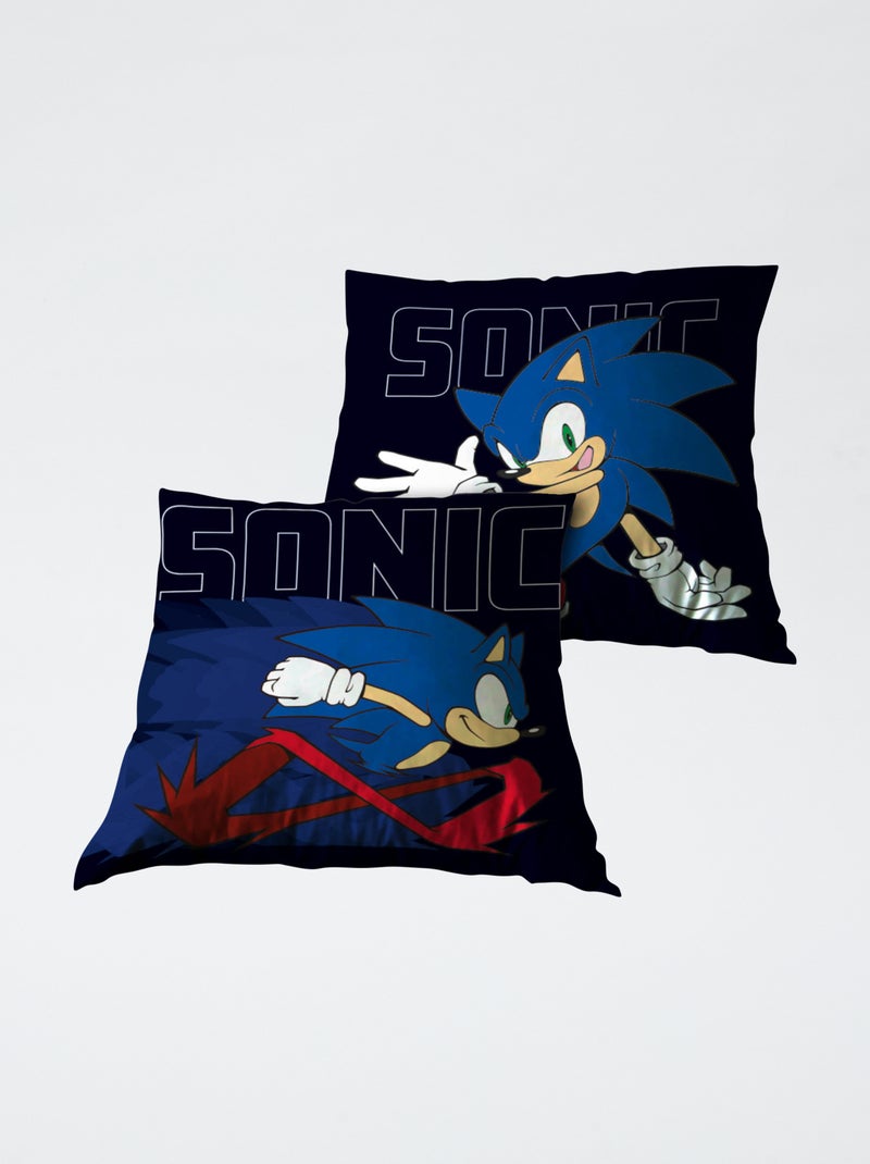 Vierkant kussen met Sonic-print Zwart - Kiabi