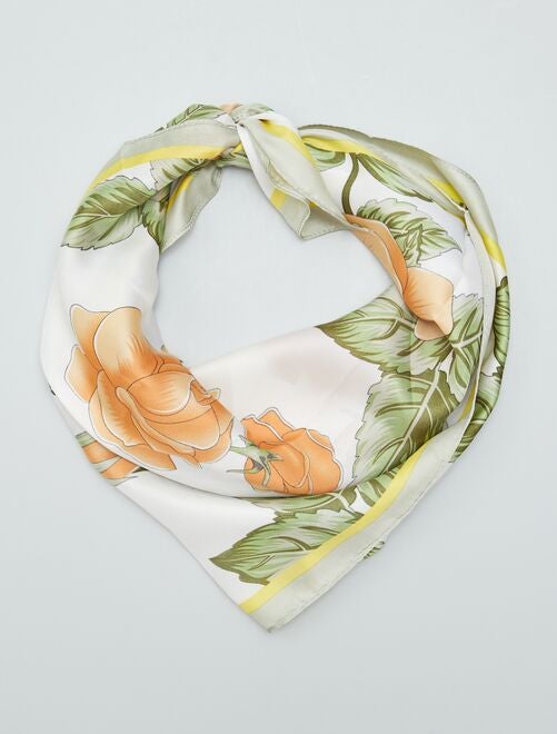 Vierkant sjaaltje met bloemenprint - Kiabi