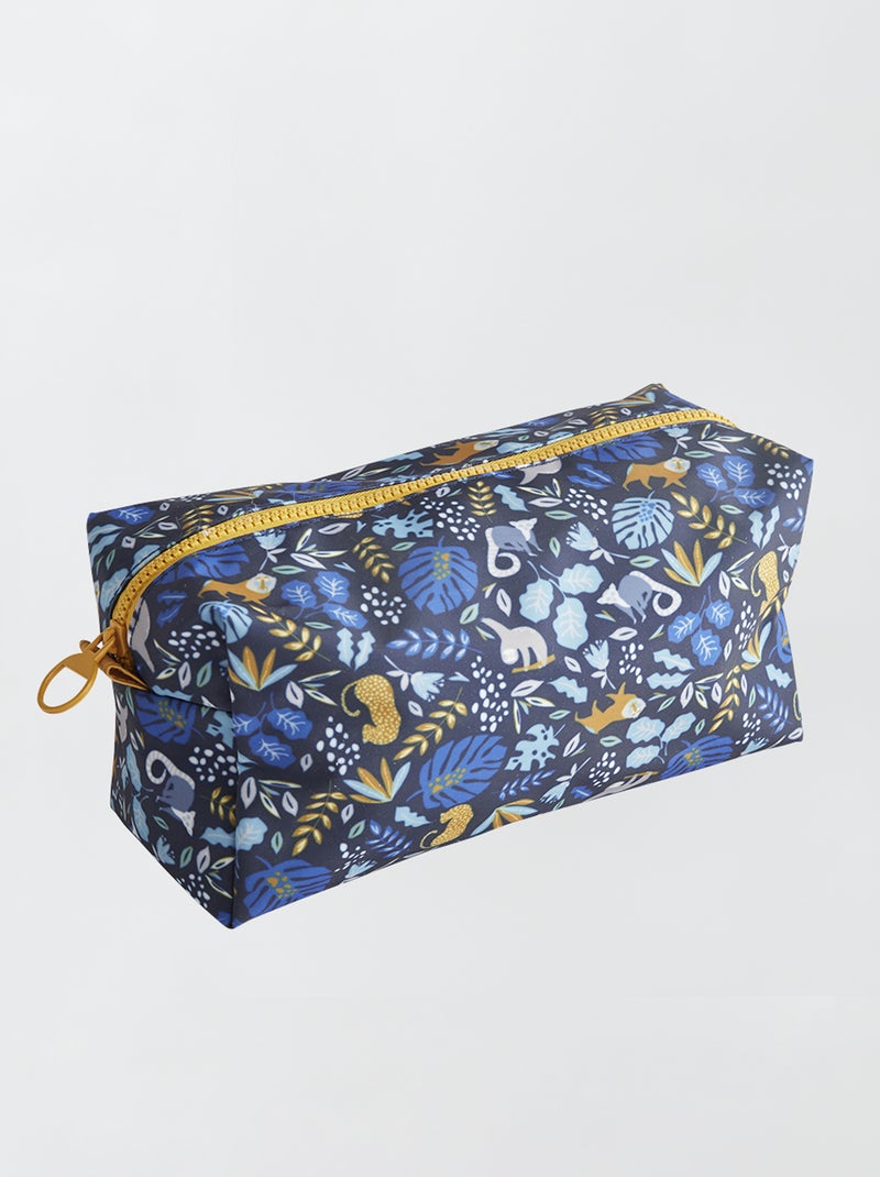 Vierkante etui met print BLAUW - Kiabi