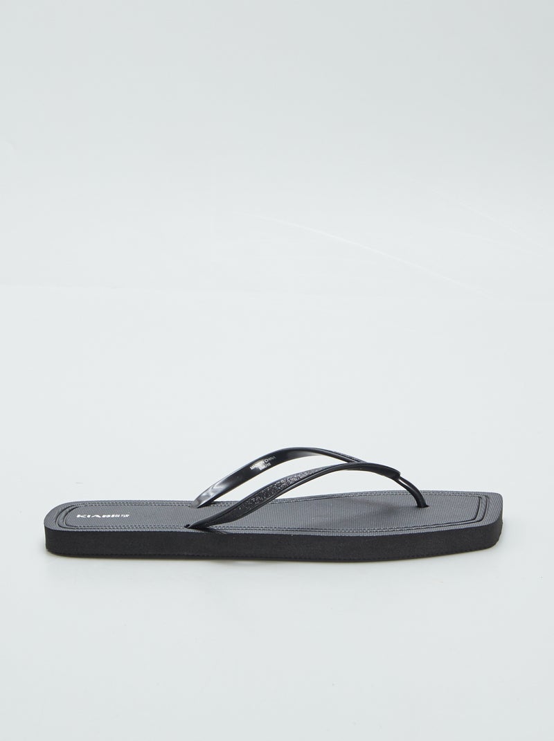 Vierkante slippers met strass ZWART - Kiabi
