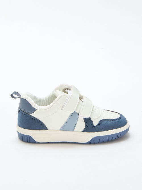 Vierkleurige sneakers met klittenband van imitatieleer - Kiabi
