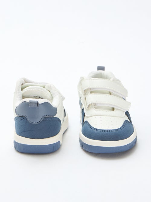 Vierkleurige sneakers met klittenband van imitatieleer - Kiabi