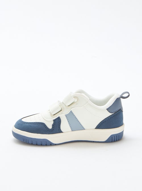 Vierkleurige sneakers met klittenband van imitatieleer - Kiabi