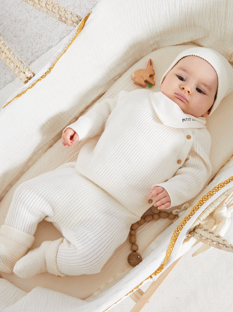 Vijfdelige geboorteset 'Welcome Baby' - Uniseks WIT - Kiabi