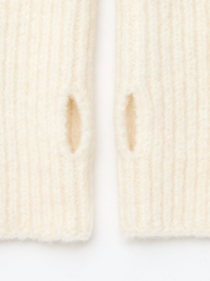 Vingerloze handschoenen Wit - Kiabi