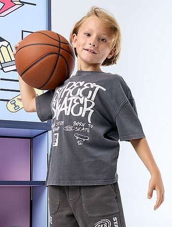 Vintage T-shirt met korte mouwen en skateprint