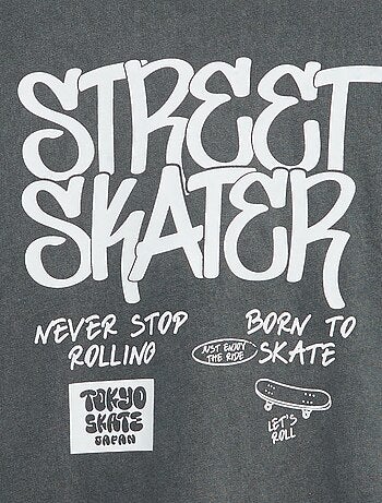 Vintage T-shirt met korte mouwen en skateprint