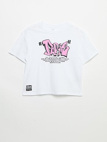 Vintage T-shirt met korte mouwen en skateprint