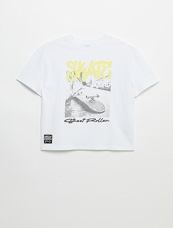 Vintage T-shirt met korte mouwen en skateprint
