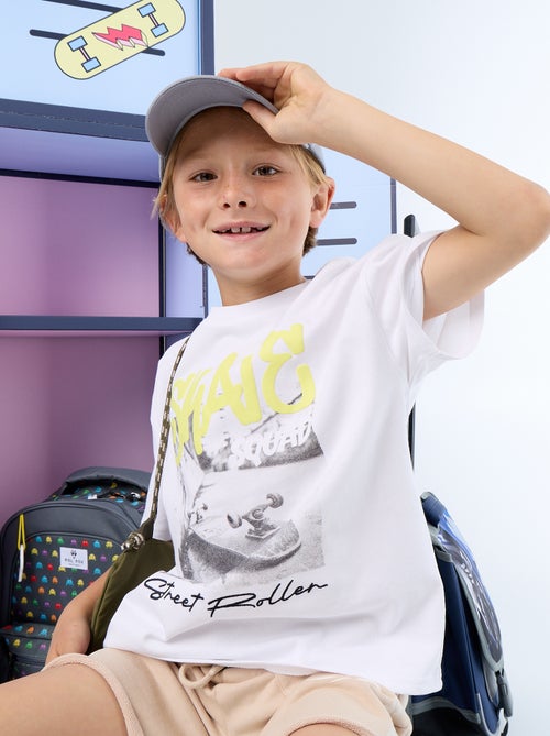 Vintage T-shirt met korte mouwen en skateprint - Kiabi