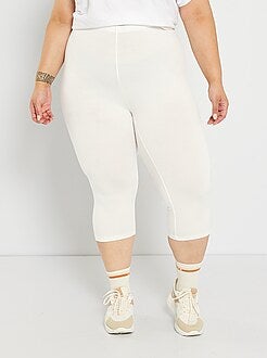 Capri dame, rechte broek, sportbroek, driekwartbroek, grote maten - wit -  Kiabi