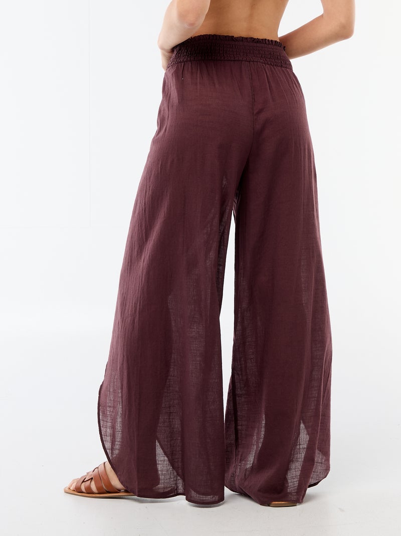 Viscose strandbroek met print Paars - Kiabi