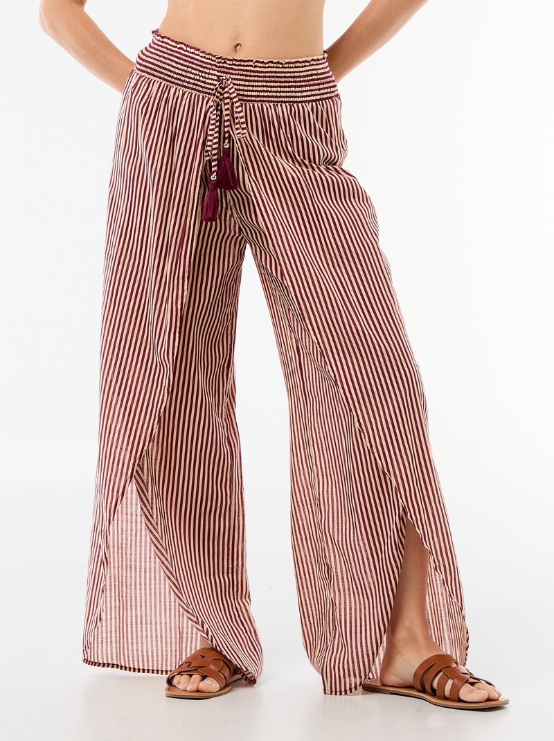 Viscose strandbroek met print Rood - Kiabi