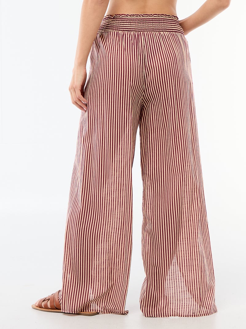 Viscose strandbroek met print Rood - Kiabi