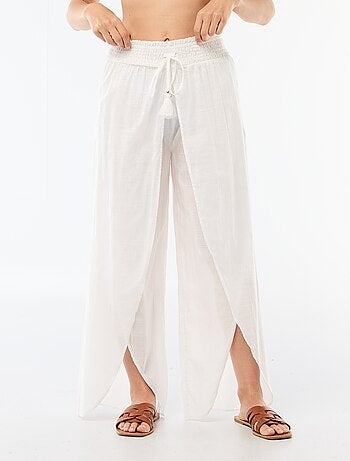 Viscose strandbroek met print