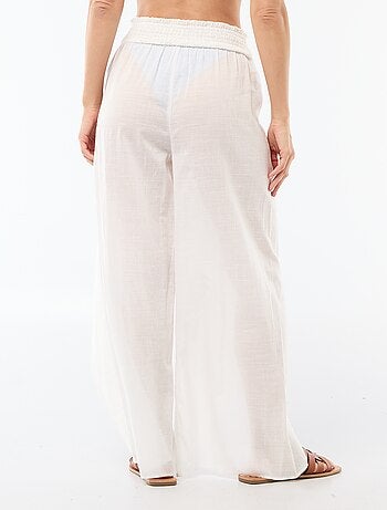 Viscose strandbroek met print