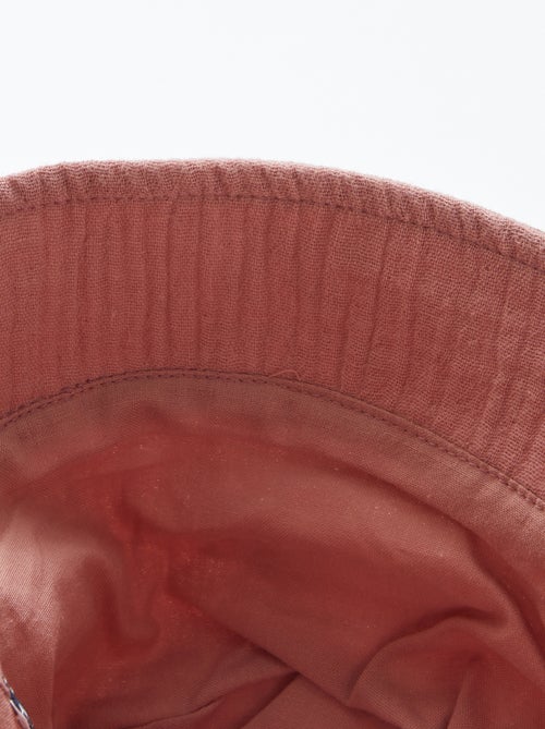 Vissershoedje van luchtig katoen met geborduurd zonnetje - Kiabi