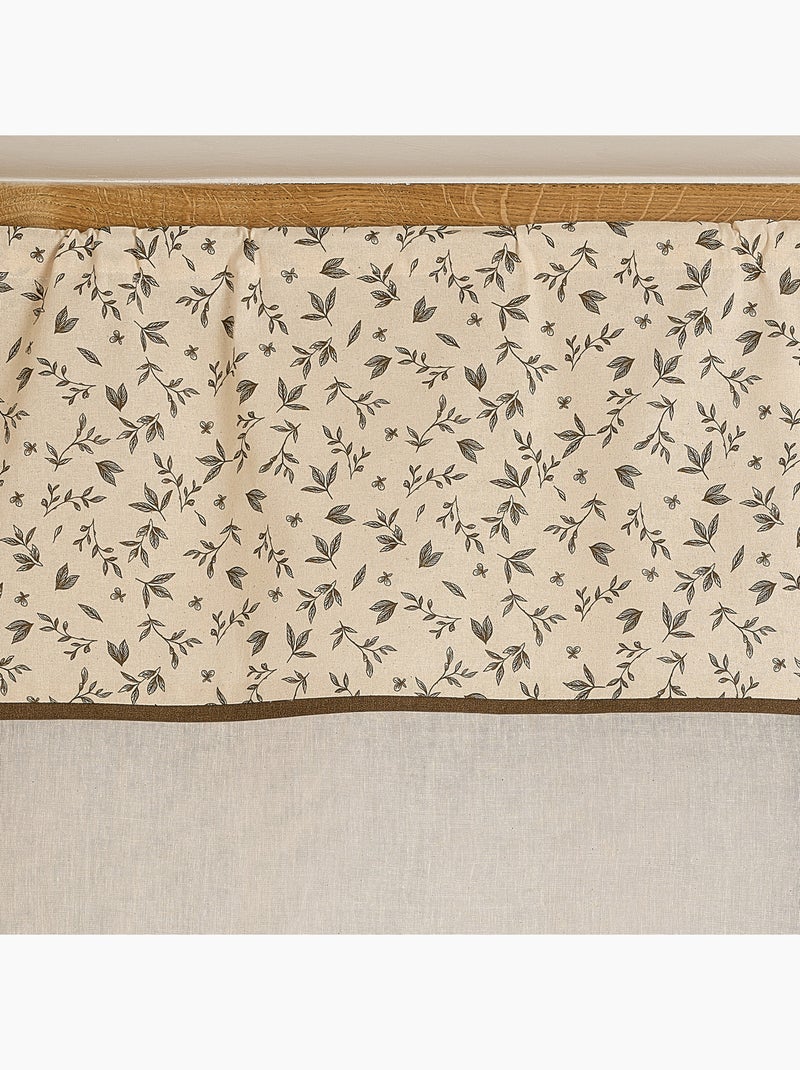 Vitrage coton à parement végétal et bas pointe Beige - Kiabi
