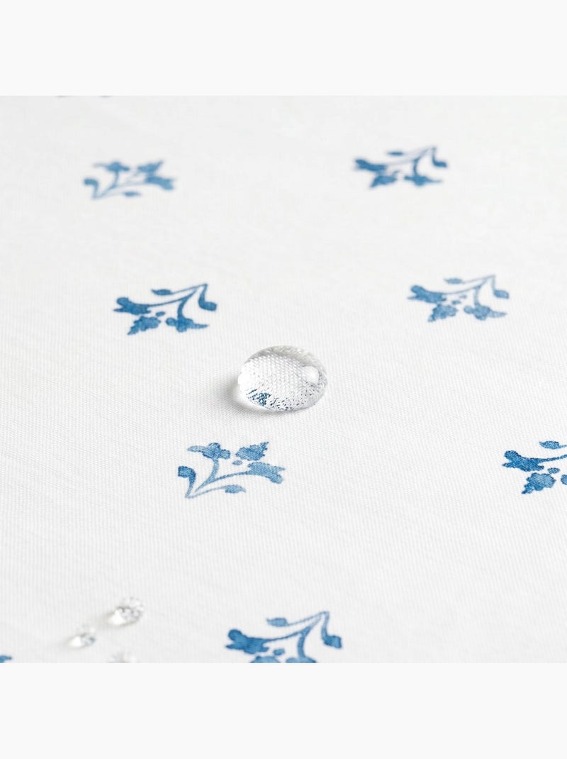 Vlekbestendig tafelkleed met mediterrane bloemenprint - Gamusi. Blauw - Kiabi
