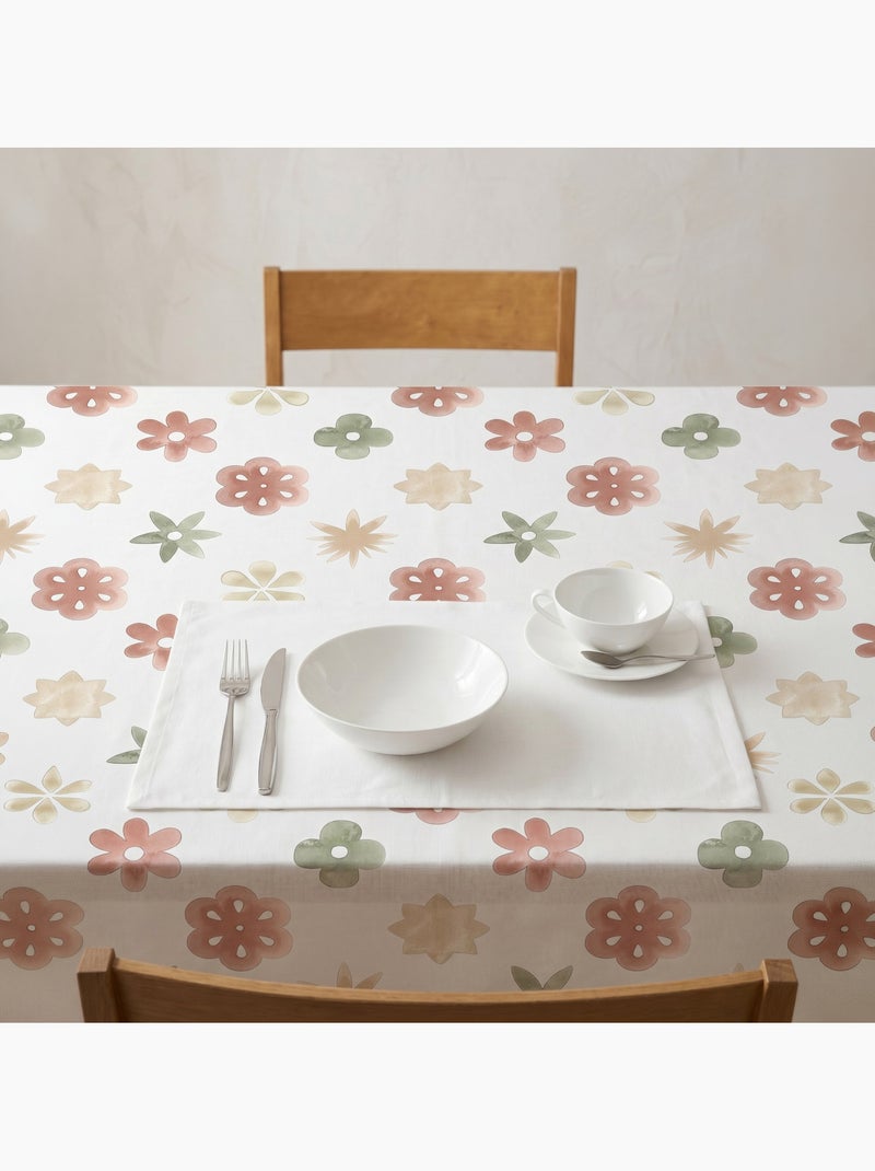 Vlekbestendig tafelkleed met mediterrane bloemenprint - Gamusi. Multicolor - Kiabi