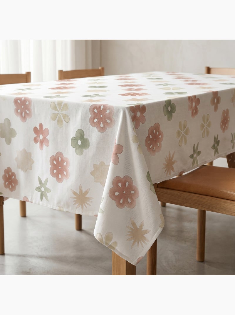 Vlekbestendig tafelkleed met mediterrane bloemenprint - Gamusi. Multicolor - Kiabi