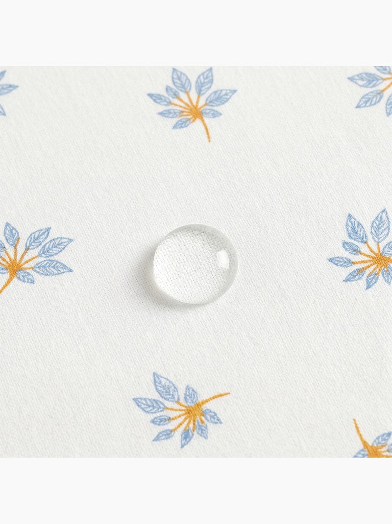 Vlekbestendig tafelkleed met mediterrane bloemenprint - Gamusi. Wit - Kiabi