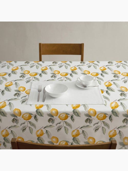 Vlekbestendig tafelkleed met mediterrane citroenprint - Gamusi. - Kiabi Vlekbestendig tafelkleed met mediterrane citroenprint - Gamusi. - Kiabi