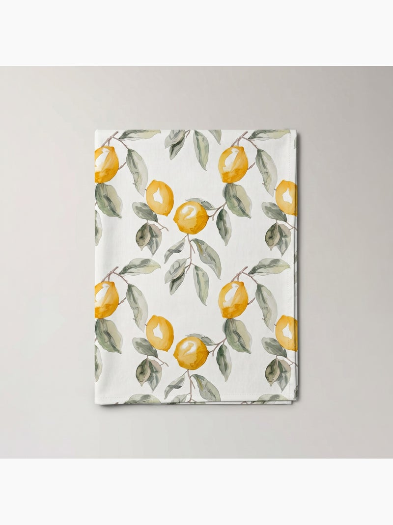 Vlekbestendig tafelkleed met mediterrane citroenprint - Gamusi. Groen/Geel - Kiabi